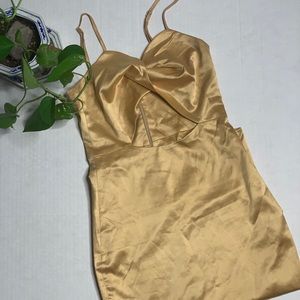 Sexy gold silk dress